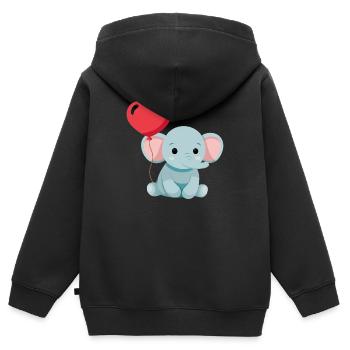 Süßes Elefantenbaby - Kinder Premium Organic Zip Hoodie - Schwarz - Hinten - AI Model Kid Male (0cm)