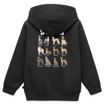 Windhund hunderassen niedliche Hunde - Kinder Premium Organic Zip Hoodie - Schwarz - Hinten - AI Model Kid Male (0cm)