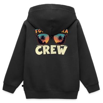 Formentera Crew - Kinder Premium Organic Zip Hoodie - Schwarz - Hinten - AI Model Kid Male (0cm)