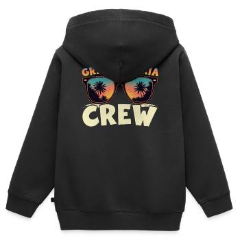 Gran Canaria Crew - Kinder Premium Organic Zip Hoodie - Schwarz - Hinten - AI Model Kid Male (0cm)