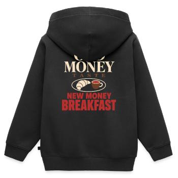 Old Money - Kinder Premium Organic Zip Hoodie - Schwarz - Hinten - AI Model Kid Male (0cm)