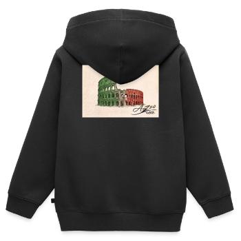 Azzo - Kinder Premium Organic Zip Hoodie - Schwarz - Hinten - AI Model Kid Male (0cm)