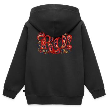 RO! Norwegische Rosenmalerei - Kinder Premium Organic Zip Hoodie - Schwarz - Hinten - AI Model Kid Male (0cm)