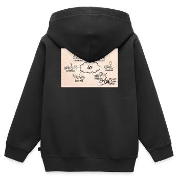 Azzo - Kinder Premium Organic Zip Hoodie - Schwarz - Hinten - AI Model Kid Male (0cm)