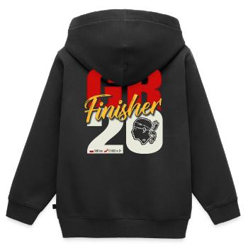 GR20 Finisher Geschenk Wandern Korsika - Kinder Premium Organic Zip Hoodie - Schwarz - Hinten - AI Model Kid Male (0cm)