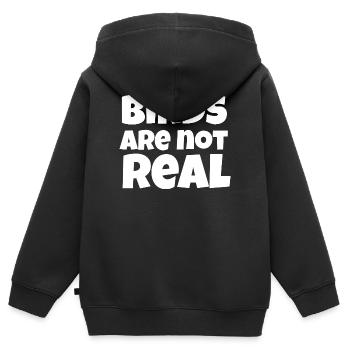 Vögel Nicht Echt-Meme - Kinder Premium Organic Zip Hoodie - Schwarz - Hinten - AI Model Kid Male (0cm)
