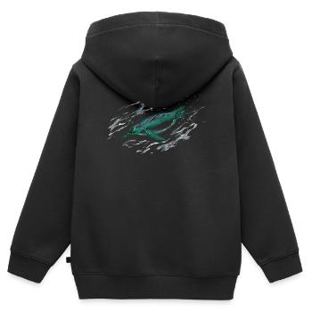 Pinguin in water - Kinder Premium Organic Zip Hoodie - Schwarz - Hinten - AI Model Kid Male (0cm)
