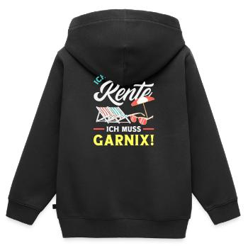 In Rente Gar Nix Liegestuhl - Kinder Premium Organic Zip Hoodie - Schwarz - Hinten - AI Model Kid Male (0cm)
