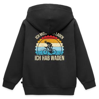 Kondition Statt Akku - Kinder Premium Organic Zip Hoodie - Schwarz - Hinten - AI Model Kid Male (0cm)
