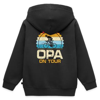 Opa On Tour - Kinder Premium Organic Zip Hoodie - Schwarz - Hinten - AI Model Kid Male (0cm)