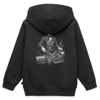 Franklin Pierce Grillen BBQ - Kinder Premium Organic Zip Hoodie - Schwarz - Hinten - AI Model Kid Male (0cm)