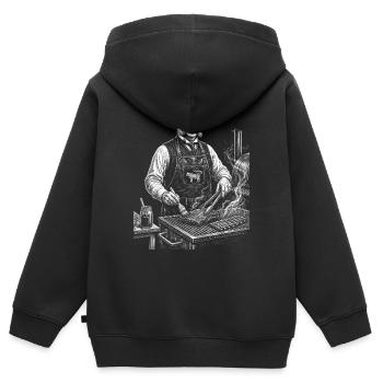 Chester A Arthur Grillen BBQ - Kinder Premium Organic Zip Hoodie - Schwarz - Hinten - AI Model Kid Male (0cm)