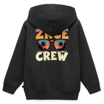 Zrce Party Crew - Kinder Premium Organic Zip Hoodie - Schwarz - Hinten - AI Model Kid Male (0cm)