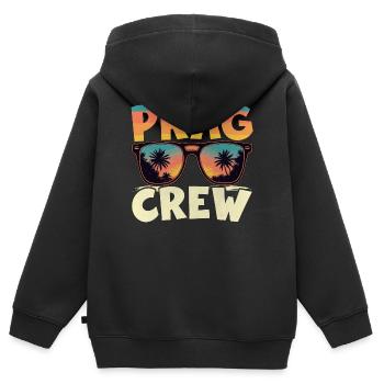 Prag Crew - Kinder Premium Organic Zip Hoodie - Schwarz - Hinten - AI Model Kid Male (0cm)