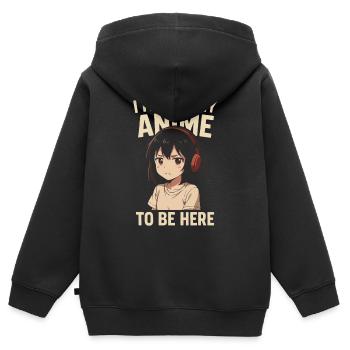 Pause Anime  - Kinder Premium Organic Zip Hoodie - Schwarz - Hinten - AI Model Kid Male (0cm)