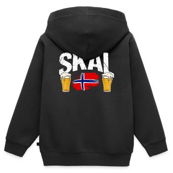Norway Vacation Norge Fjords Travel Scandinavian - Kinder Premium Organic Zip Hoodie - Schwarz - Hinten - AI Model Kid Male (0cm)