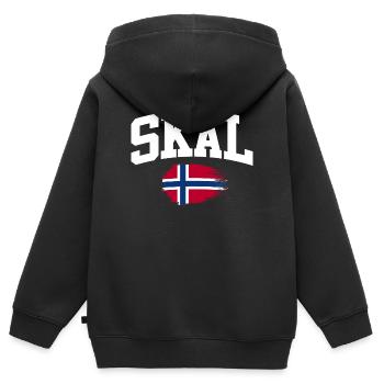 Norway Vacation Norge Fjords Travel Scandinavian - Kinder Premium Organic Zip Hoodie - Schwarz - Hinten - AI Model Kid Male (0cm)