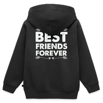 Beste Freunde Für Immer - Kinder Premium Organic Zip Hoodie - Schwarz - Hinten - AI Model Kid Male (0cm)