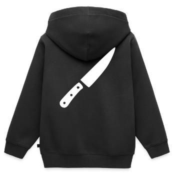 Messer Küchenmesser Koch kochen Geschenk Köchin - Kinder Premium Organic Zip Hoodie - Schwarz - Hinten - AI Model Kid Male (0cm)