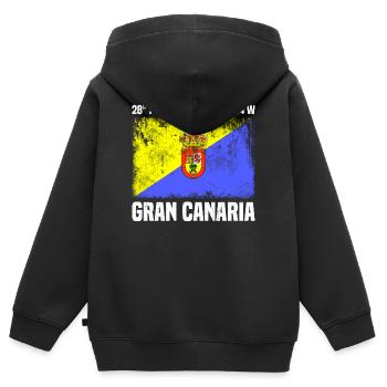 Inseltrip Gran Canaria - Kinder Premium Organic Zip Hoodie - Schwarz - Hinten - AI Model Kid Male (0cm)