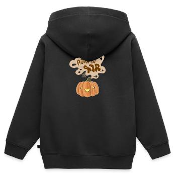 Herbstpumpkin Flair - Kinder Premium Organic Zip Hoodie - Schwarz - Hinten - AI Model Kid Male (0cm)