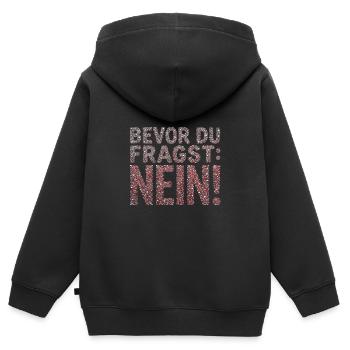 Bevor du fragst Nein Statement - Kinder Premium Organic Zip Hoodie - Schwarz - Hinten - AI Model Kid Male (0cm)