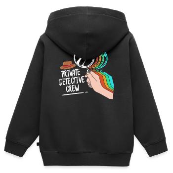 Detektiv - Kinder Premium Organic Zip Hoodie - Schwarz - Hinten - AI Model Kid Male (0cm)