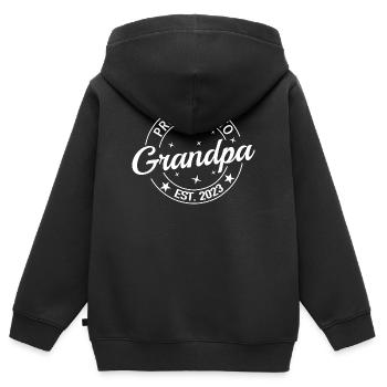 Beförderung zum Grandpa Badge - Kinder Premium Organic Zip Hoodie - Schwarz - Hinten - AI Model Kid Male (0cm)