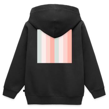 Palette de rayures verticales pastel - Sweat Premium à capuche zippé enfant bio - noir - Dos - AI Model Kid Male (0cm)