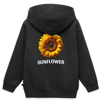 Du bist mein Sonnenblumen-T-Shirt-Blumengeschenk - Kinder Premium Organic Zip Hoodie - Schwarz - Hinten - AI Model Kid Male (0cm)