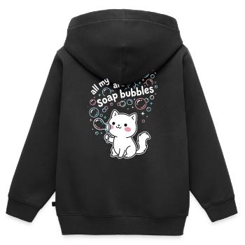 All My Troubles Are Soap Bubbles - Kids Premium Organic Zip-up Hoodie - black - Back - AI Model Kid Male (0cm)