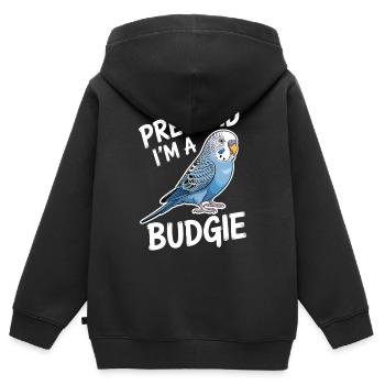 Wellensittich Sprüche Witz Wellensittich Geschenk  - Kinder Premium Organic Zip Hoodie - Schwarz - Hinten - AI Model Kid Male (0cm)