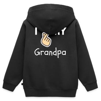 Ich liebe mein Opa Familiengeschenk - Kinder Premium Organic Zip Hoodie - Schwarz - Hinten - AI Model Kid Male (0cm)