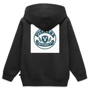 Wappen der Universität Vismara - Kinder Premium Organic Zip Hoodie - Schwarz - Hinten - AI Model Kid Male (0cm)
