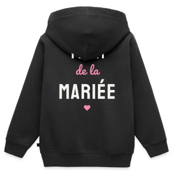 Team de la Mariée EVJF Coeur Mariage Fête Copines - Kinder Premium Organic Zip Hoodie - Schwarz - Hinten - AI Model Kid Male (0cm)