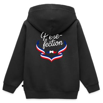 Vater-Fection Französischer Vatertag - Kinder Premium Organic Zip Hoodie - Schwarz - Hinten - AI Model Kid Male (0cm)