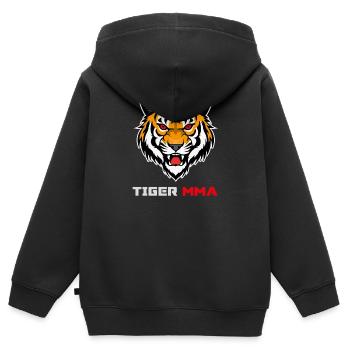 Aggressiver Tiger-MMA-Kämpfer - Kinder Premium Organic Zip Hoodie - Schwarz - Hinten - AI Model Kid Male (0cm)