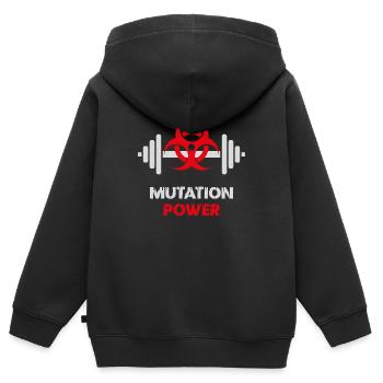 Powerlifting-Mutationsstärke - Kinder Premium Organic Zip Hoodie - Schwarz - Hinten - AI Model Kid Male (0cm)