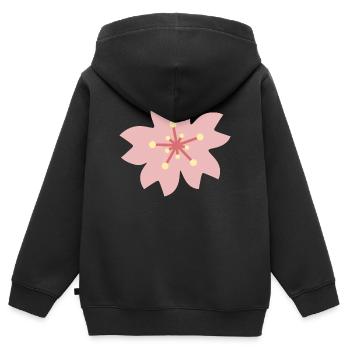 Blush Sakura Petal Bloom - Kids Premium Organic Zip-up Hoodie - black - Back - AI Model Kid Male (0cm)