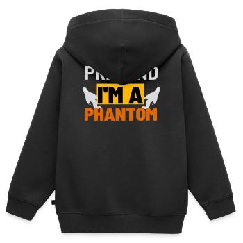 Tu so, als wäre ich ein Phantom Graphic - Kinder Premium Organic Zip Hoodie - Schwarz - Hinten - AI Model Kid Male (0cm)