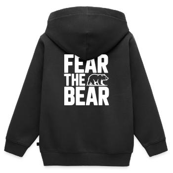 Fürchte den Bären - Kinder Premium Organic Zip Hoodie - Schwarz - Hinten - AI Model Kid Male (0cm)