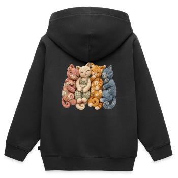 Crochet Cat Lover Gift - Kids Premium Organic Zip-up Hoodie - black - Back - AI Model Kid Male (0cm)