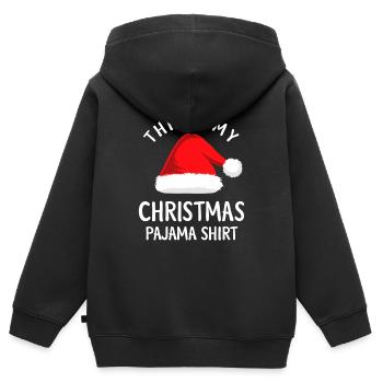 Das ist mein Weihnachts-Pyjamashirt - Kinder Premium Organic Zip Hoodie - Schwarz - Hinten - AI Model Kid Male (0cm)