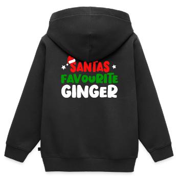 Weihnachtsmanns Lieblingsingwer - Kinder Premium Organic Zip Hoodie - Schwarz - Hinten - AI Model Kid Male (0cm)