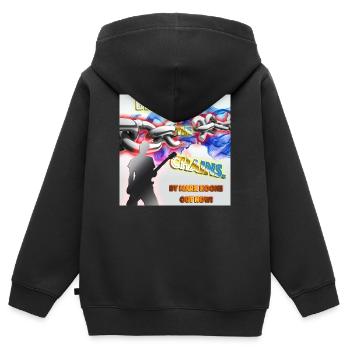 Break the Chains von Mark Noone - Kinder Premium Organic Zip Hoodie - Schwarz - Hinten - AI Model Kid Male (0cm)