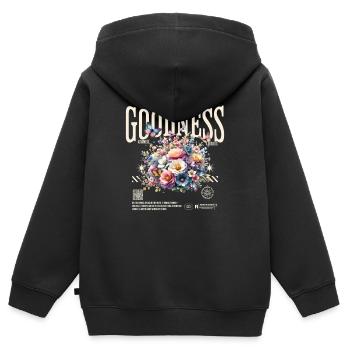 Goodness Floral Bouquet Butterflies - Kinder Premium Organic Zip Hoodie - Schwarz - Hinten - AI Model Kid Male (0cm)