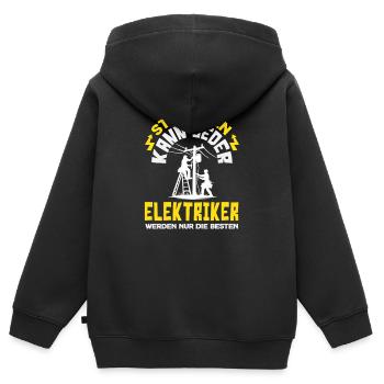 Elektriker Werden Nur Die Besten - Kinder Premium Organic Zip Hoodie - Schwarz - Hinten - AI Model Kid Male (0cm)