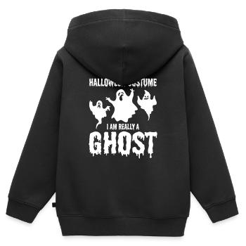 This is my Halloween costume I am really a ghost - Kinder Premium Organic Zip Hoodie - Schwarz - Hinten - AI Model Kid Male (0cm)