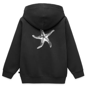 Seestern Silhouette Meereslook - Kinder Premium Organic Zip Hoodie - Schwarz - Hinten - AI Model Kid Male (0cm)