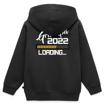 Grandpa Loading 2022 - Kids Premium Organic Zip-up Hoodie - black - Back - AI Model Kid Male (0cm)